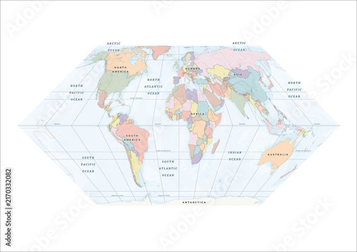 Foto Eckert II Projection World Map Illustration