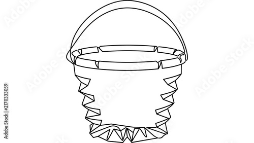 Hand drawn bucket illustration on white background.