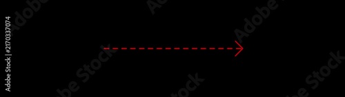 Red dashed arrow motion pointing right directional indicator