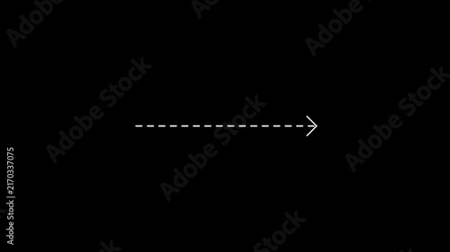 Animated Dotted Right Arrow with Film Strip Frame on Black Background