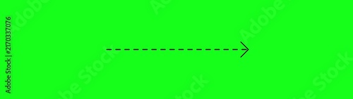 Animated Dotted Right Arrow in Film Strip Frame on Green Background