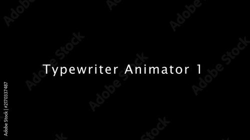 Minimalist black background with centered typewriter animator text in white serif font white text centered text
