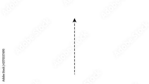Directional Left Arrow with Dotted Straight Line Animation in 4k on White Background