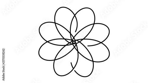 Hand drawn flower doodle on white background.