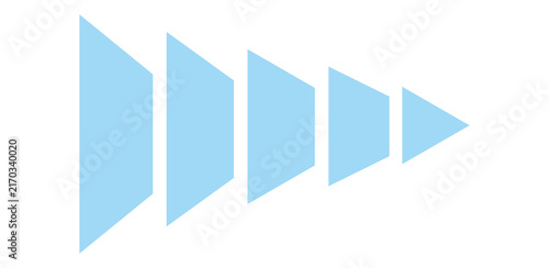 Bild auf Leinwand Abstract light blue gradient trapezoid shapes progressing towards a smaller tria