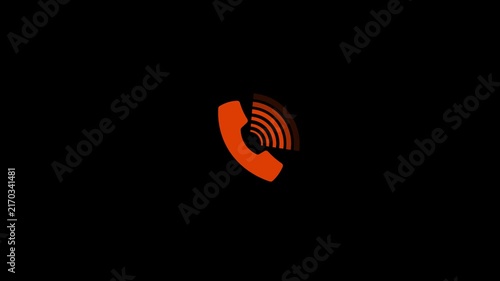 Phone Call Communication Icon – Mobile Smartphone Incoming Call Ringing Animation
