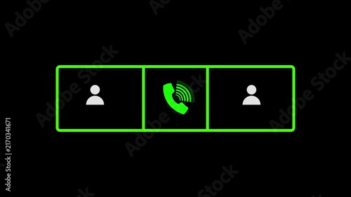 Phone Call Communication Icon – Mobile Smartphone Incoming Call Ringing Animation