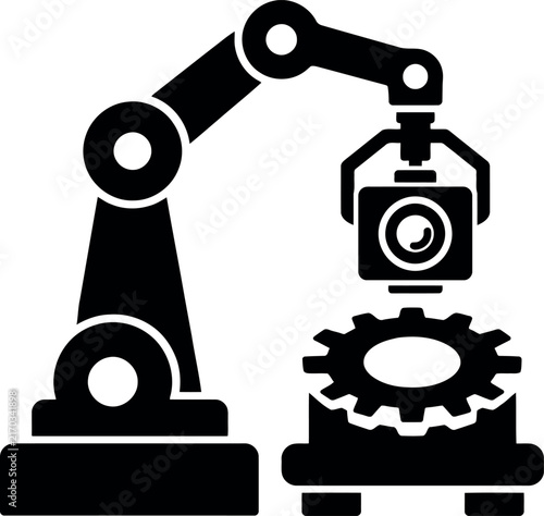 Robotic machine vision inspection and manufacturing automation icon