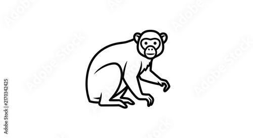 Photography Monkey illustration in black and white.