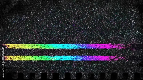 Colorful glitch digital noise effect on black background with vibrant pixel distortion and abstract pattern