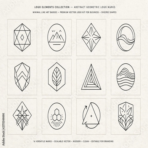  Abstract Geometric Minimal Logo Marks Collection Vector Logo Kit