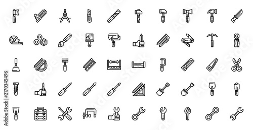 Tool Box Icon Set Vector Line Illustration Collection