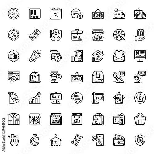 Sales Icon Set Vector Line Illustration Collection