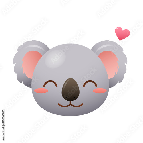 Canvas Print Cute Blushing Koala Emoji - Cartoon Sticker