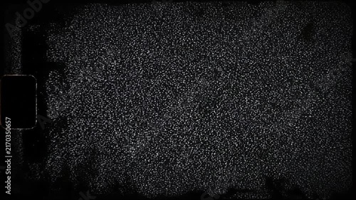 Abstract black and white static noise texture with vertical dark lines and grainy pattern background