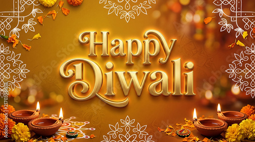 Diwali Festival Celebration with Diyas and Lights