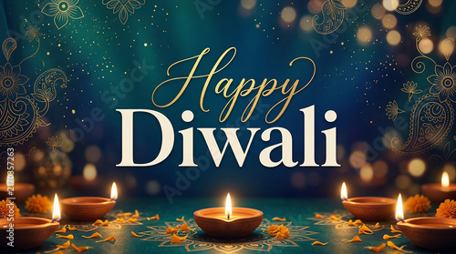 Diwali Festival Celebration with Diyas and Lights