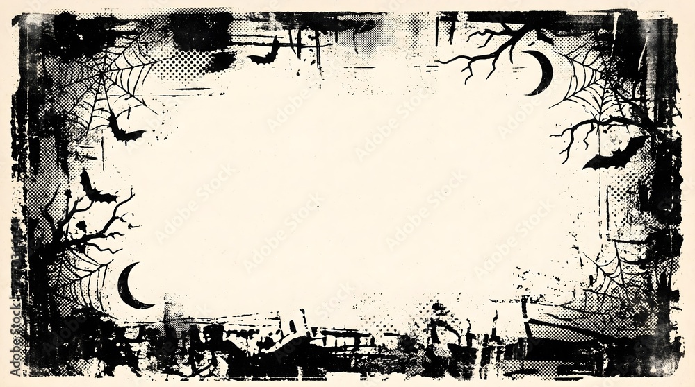 Obraz premium Distressed Halloween Grunge Frame Border Background