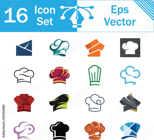 Set of 16 colorful vector icons featuring wooden clogs and traditional footwear