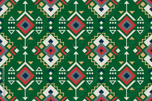 Native American ornament. Navajo tribal vector seamless pattern.Ethnic South Western decor style. Boho geometric ornament. Vector seamless pattern. Mexican blanket, rug. Woven carpet illustrat