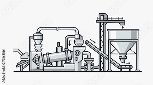 Industrial Grain Processing Plant Equipment Line Diagram