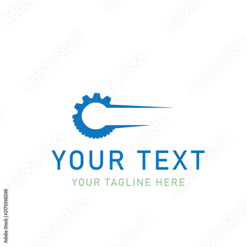 Speed Gear Logo Template, Fast Motion C Word Mark Symbol Design, Blue Corporate Identity Vector, Business Branding Vector