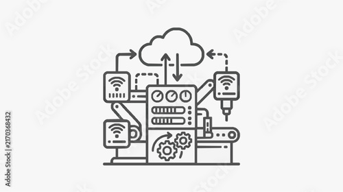 Modern Industrial IoT System Connected to Cloud Computing Network