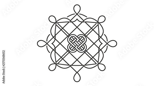 Naklejka Intricate celtic knot design on white background.