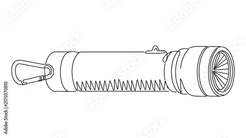 Isolated flashlight illustration on white background.