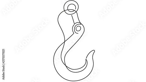 Isolated hook illustration on white background.