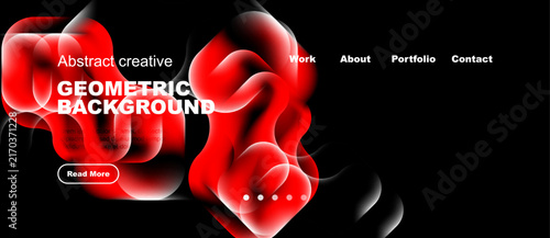 Fotografie Abstract red shapes dominate dark background
