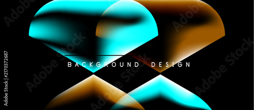 Foto Abstract fluid shapes, vibrant turquoise, warm brown hues