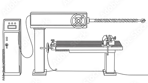 Obraz na płótnie Industrial lathe machine white background.