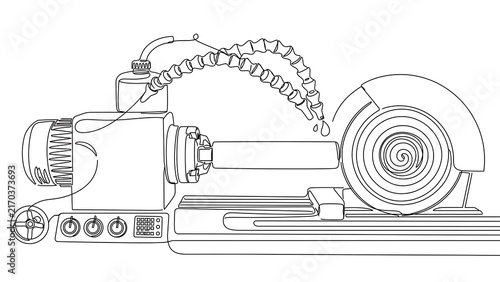 Obraz na płótnie Industrial lathe machine white background.