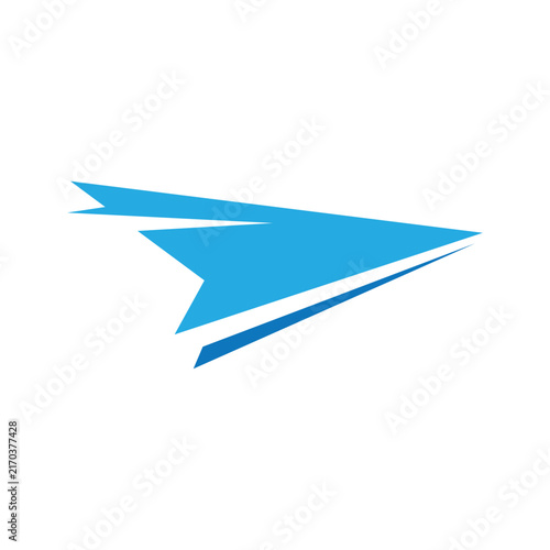 Abstract Blue Geometric Arrow Shape