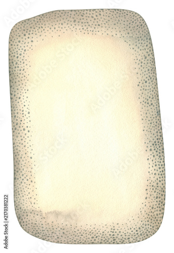 Watercolor frame with hand painted textured dots on beige background. Design element for greeting cards, wedding invitations, packaging, social media posts, stationery, scrapbooking.