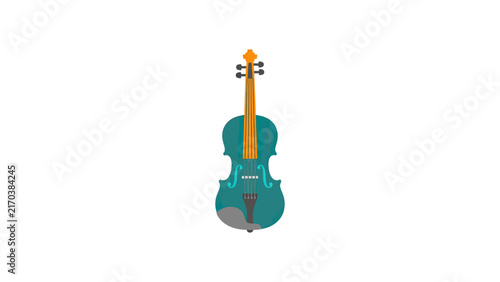 Turquoise Violin Illustration - Musical Instrument Icon