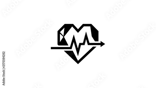 Heartbeat Pulse Line Icon - Medical Health Symbol