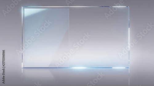 Glass Award Plaque with Blue Light Accents panel image