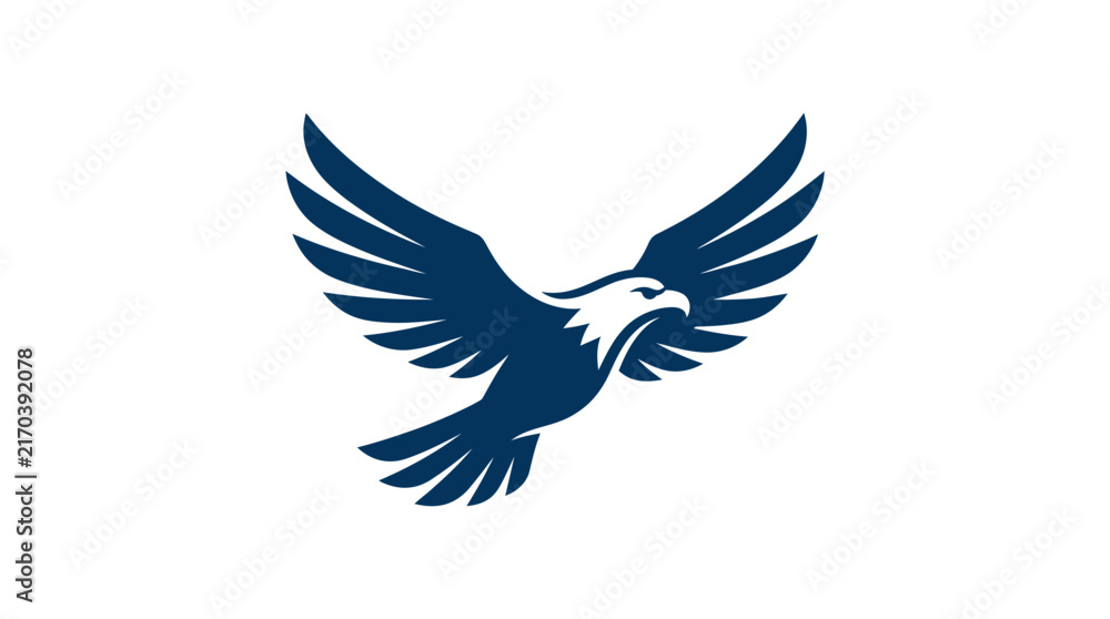 Obraz premium A minimalist graphic illustration of a soaring bird of prey in flight