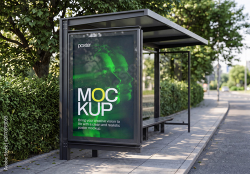Bus Stop Poster Mockup
