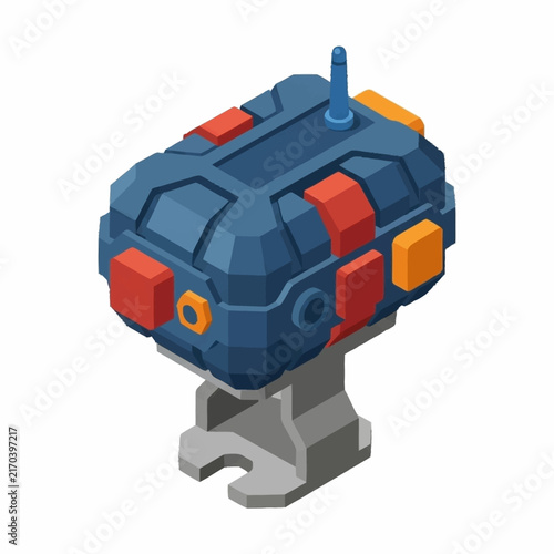 Fotografie Colorful futuristic robot with geometric design and vibrant details