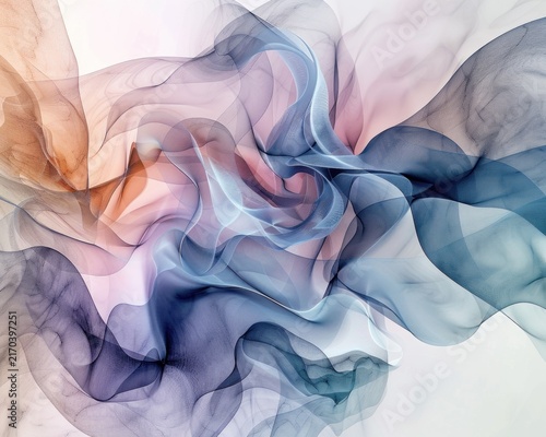 Soft Colored Fabric Flowing Abstract Art.
