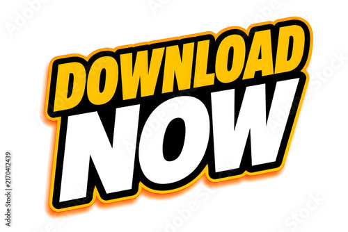 Download now button with yellow 3D effect and bold white text for instant action call