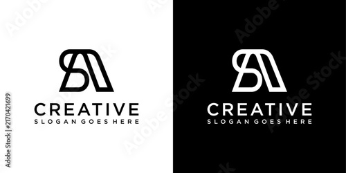 SA or AS initial letter logo design vector concept