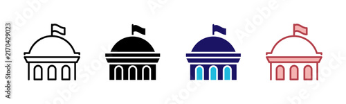 Foto Embassy Building Icons, Multi Style Icon Set
