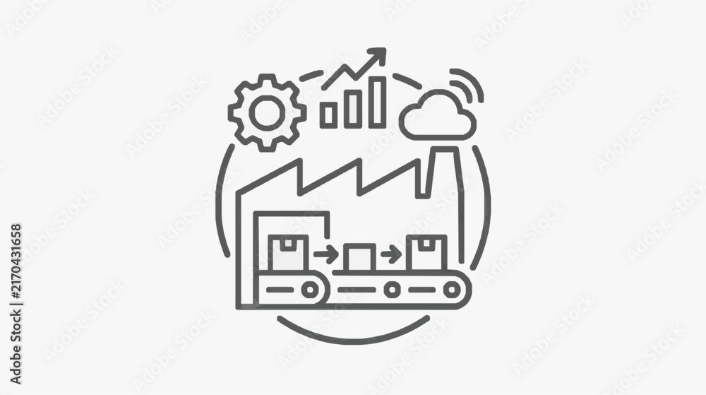 Naklejka premium Modern Digital Workflow with Automation Analytics and Cloud Integration