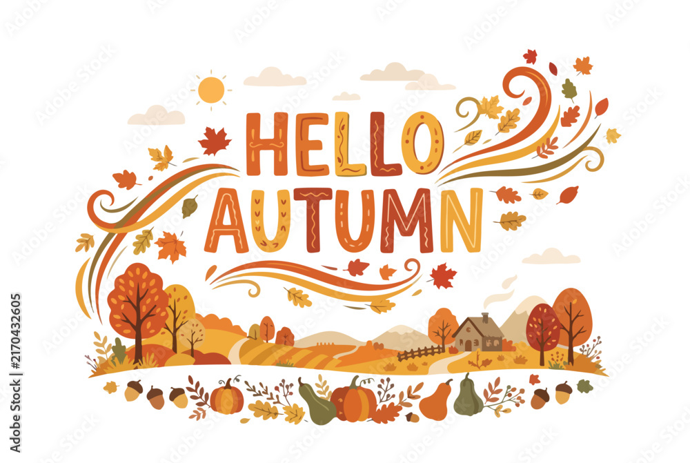 Fototapeta premium vector landscape greeting 
