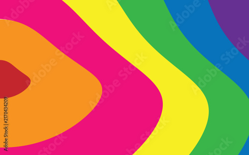 Abstract vibrant rainbow waves background with colorful fluid shapes