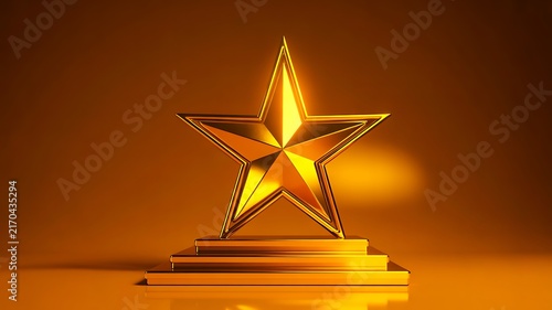 Golden star trophy symbol representing success achievement and excellence